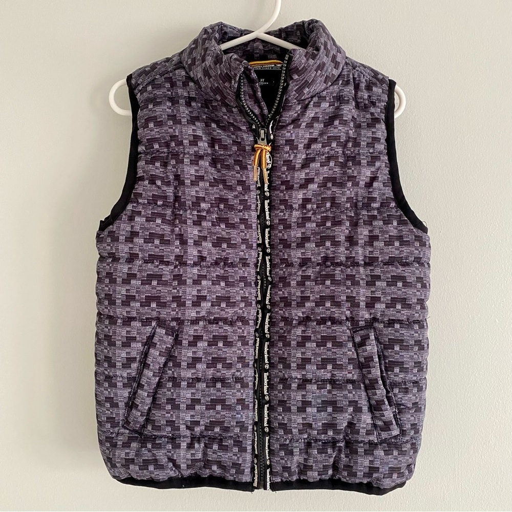 Timberland Charcoal Patterned Toddler Puffer Vest - Picture 1 of 4